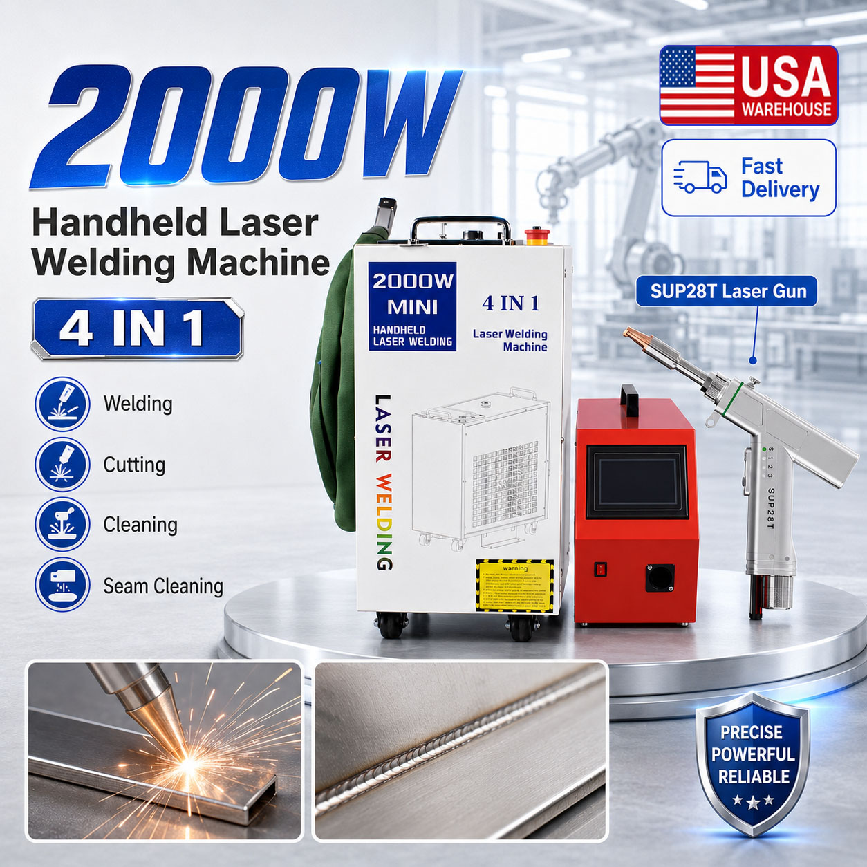 Laser Soldering Machine Handheld - Mesin Las Laser 2000W 4 in