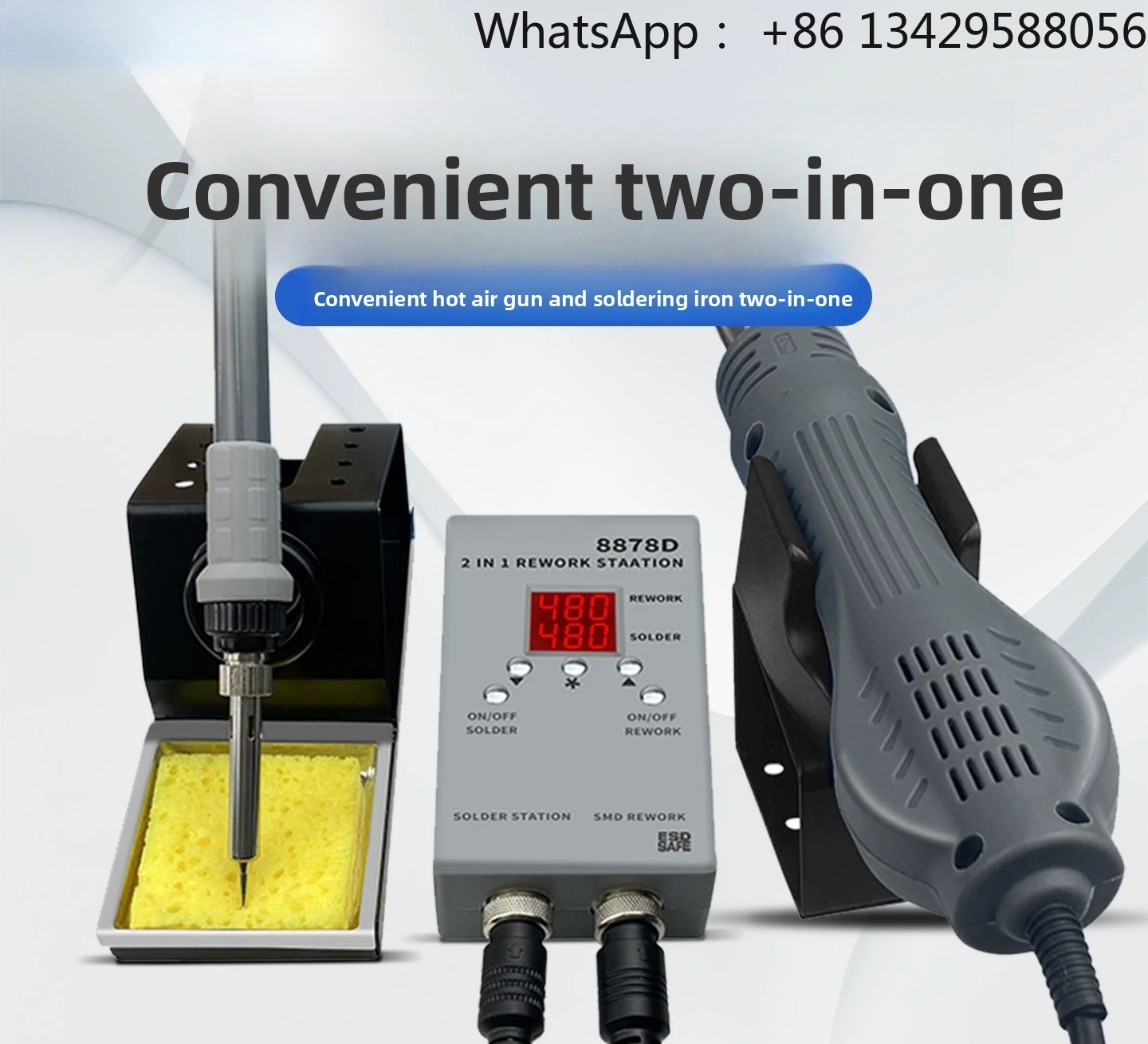2 In 1 Soldering Rework Station 750W - 8878D 2-in-1 Rework Station – Kombinasi