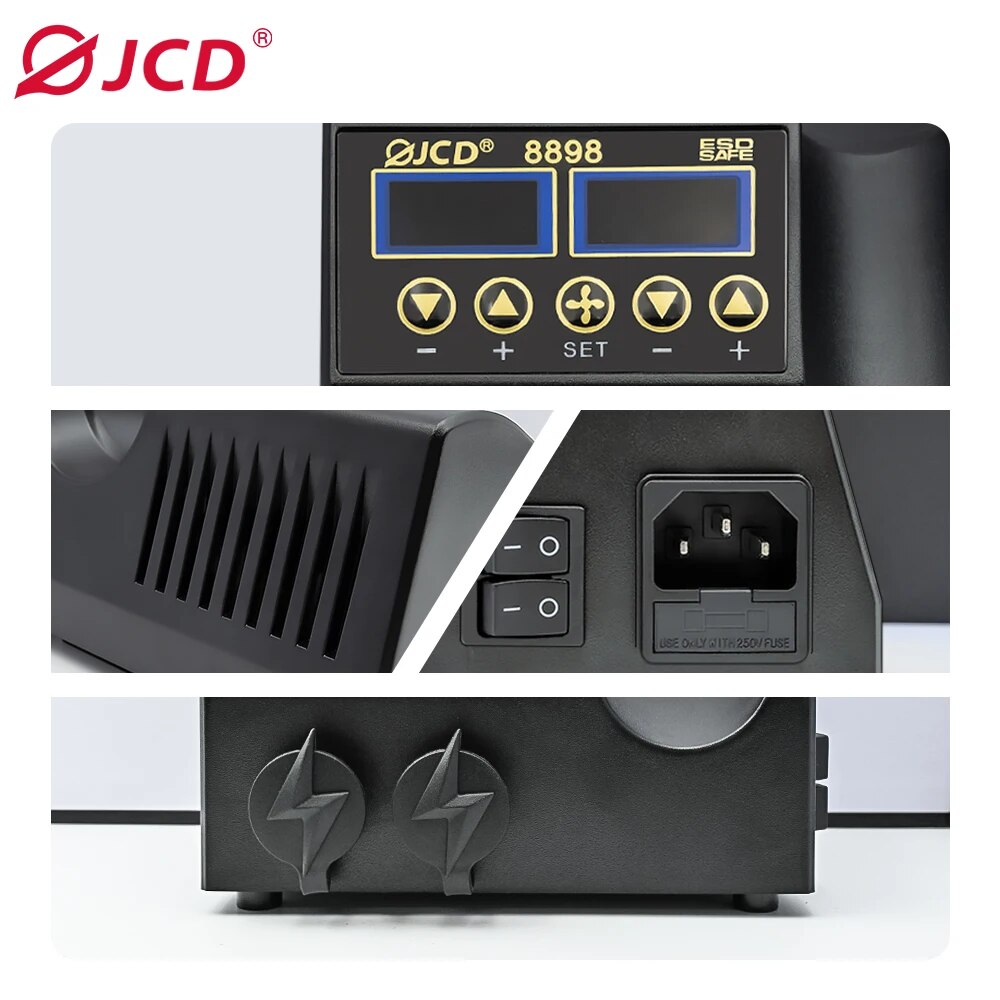 JCD 8898 stasiun solder 750W,  - 2 In 1 Soldering Rework Station 750W ulasan dan harga