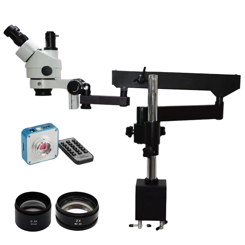 Mikroskop Stereo Trinokuler de - Articulating Arm Boom Stand Microscope ulasan dan harga