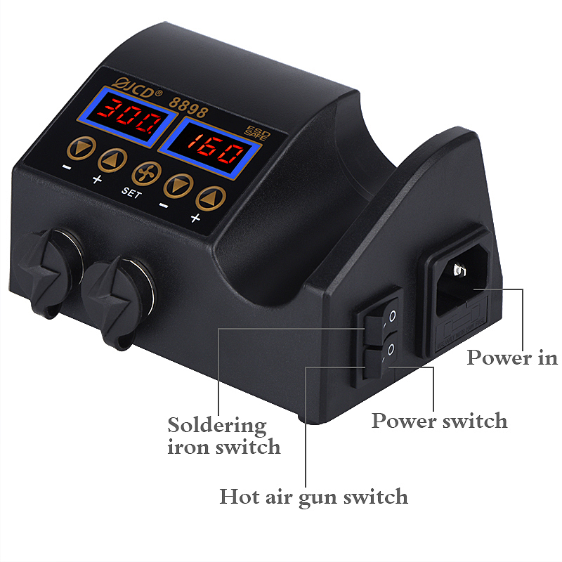 JCD 8898‑16 750W 2‑in‑1 Stasiu - 2 In 1 Soldering Rework Station 750W ulasan dan harga