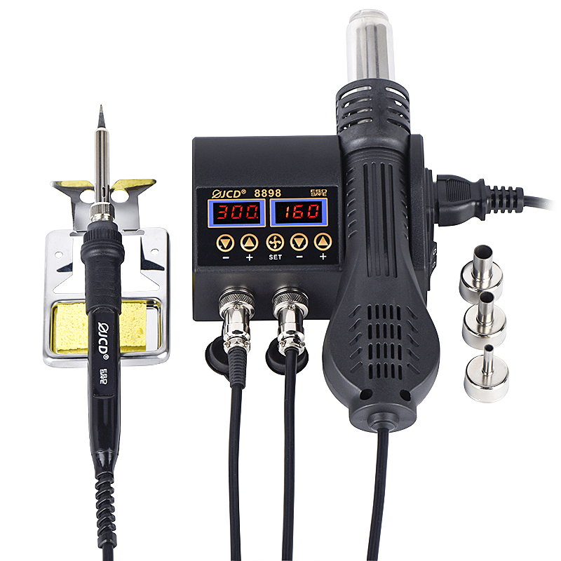 Stasiun Solder JCD 2 in 1 8898 - 2 In 1 Soldering Rework Station 750W ulasan dan harga