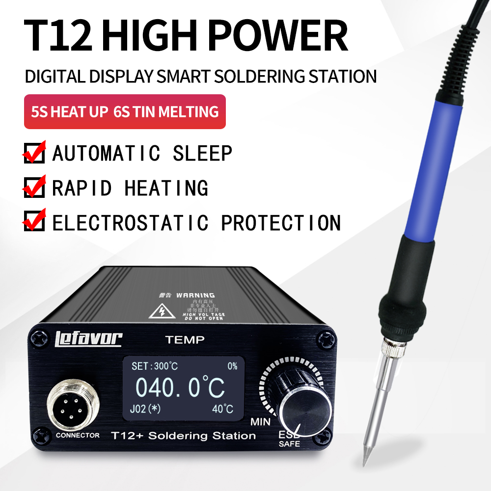 T12 + Stasiun Solder Besi 1.3  - T12 Soldering Station Oled ulasan dan harga